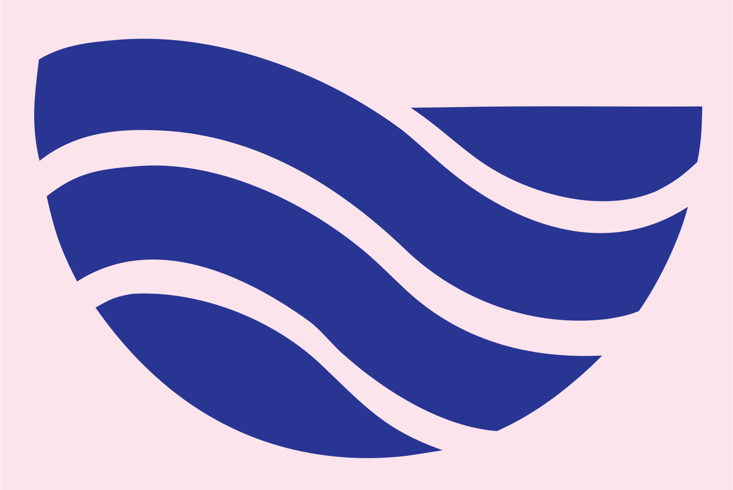 Layered Flowing Waves Logo #fce4ec/#283593