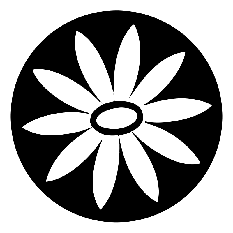 Daisy Circle Negative Space Logo