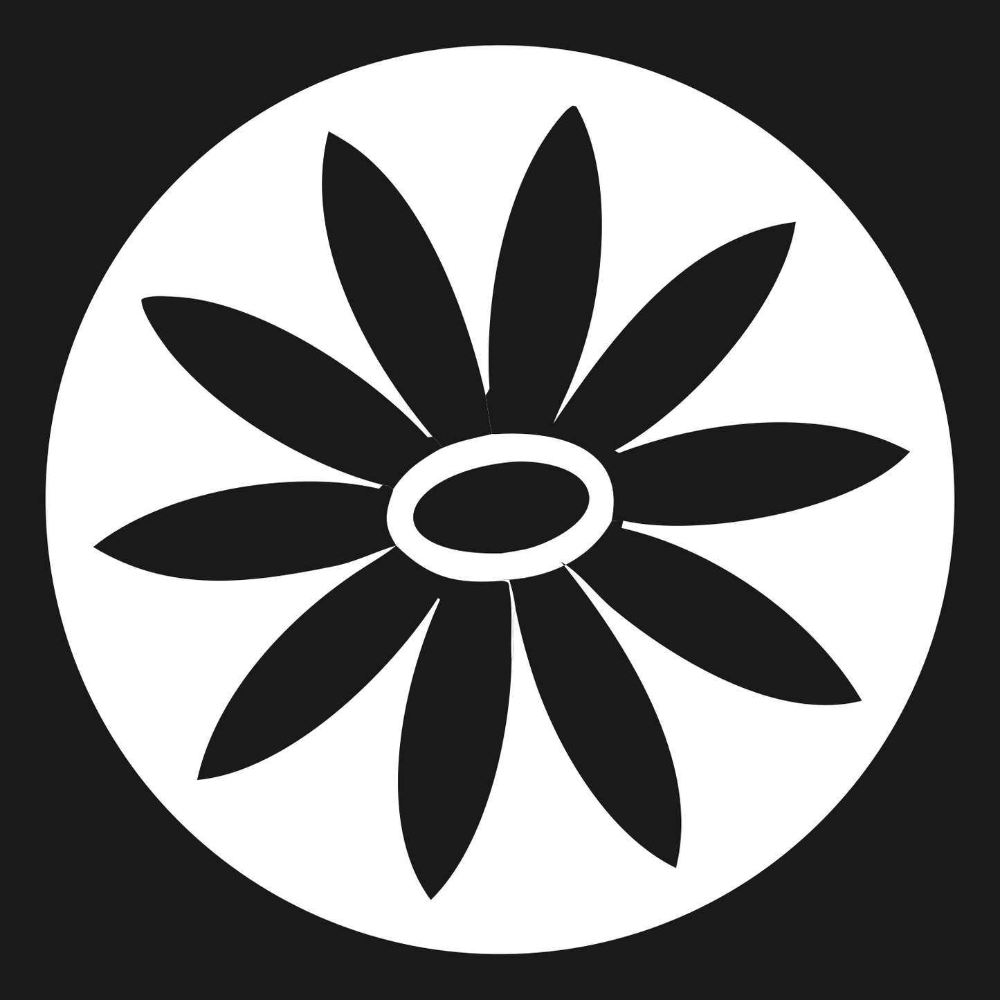 Daisy Circle Negative Space Logo #1a1a1a/#ffffff