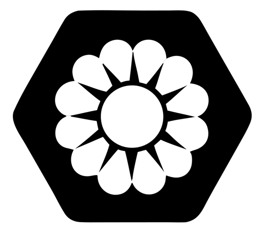 Daisy Hexagon Negative Space Logo