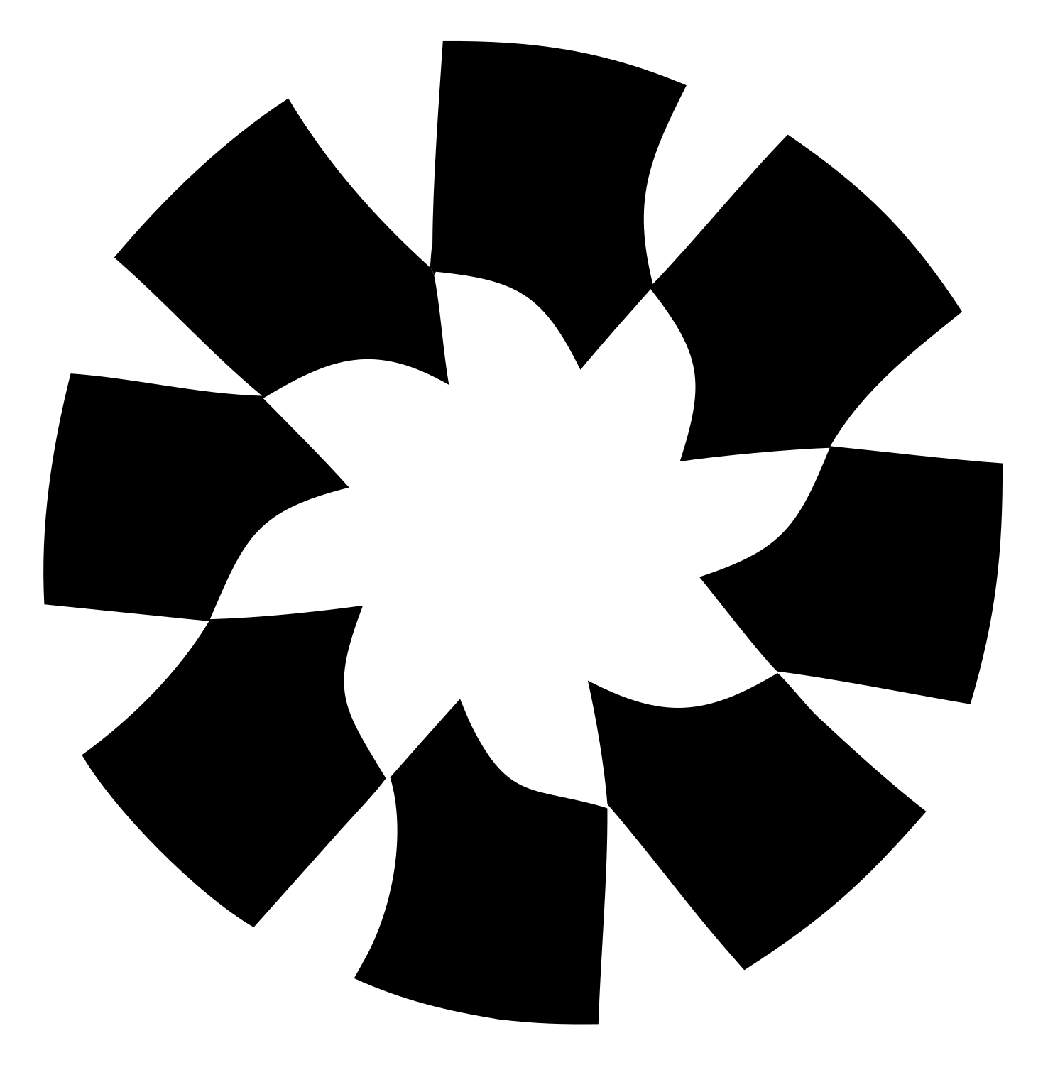 Rotating Blade Daisy Logo #ffffff/#000000