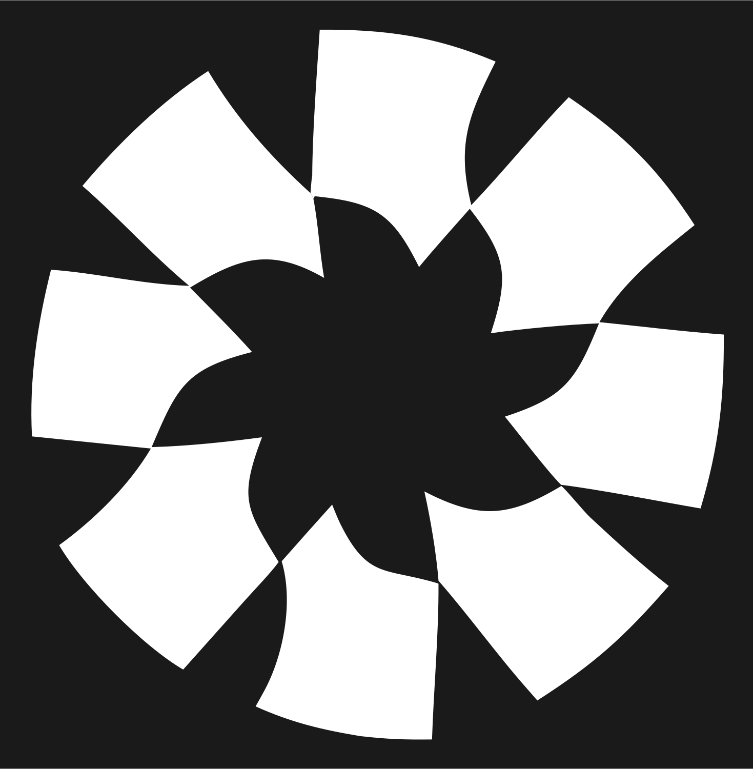 Rotating Blade Daisy Logo #1a1a1a/#ffffff