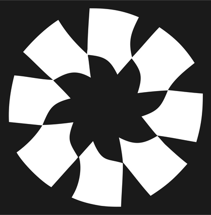 Rotating Blade Daisy Logo #1a1a1a/#ffffff