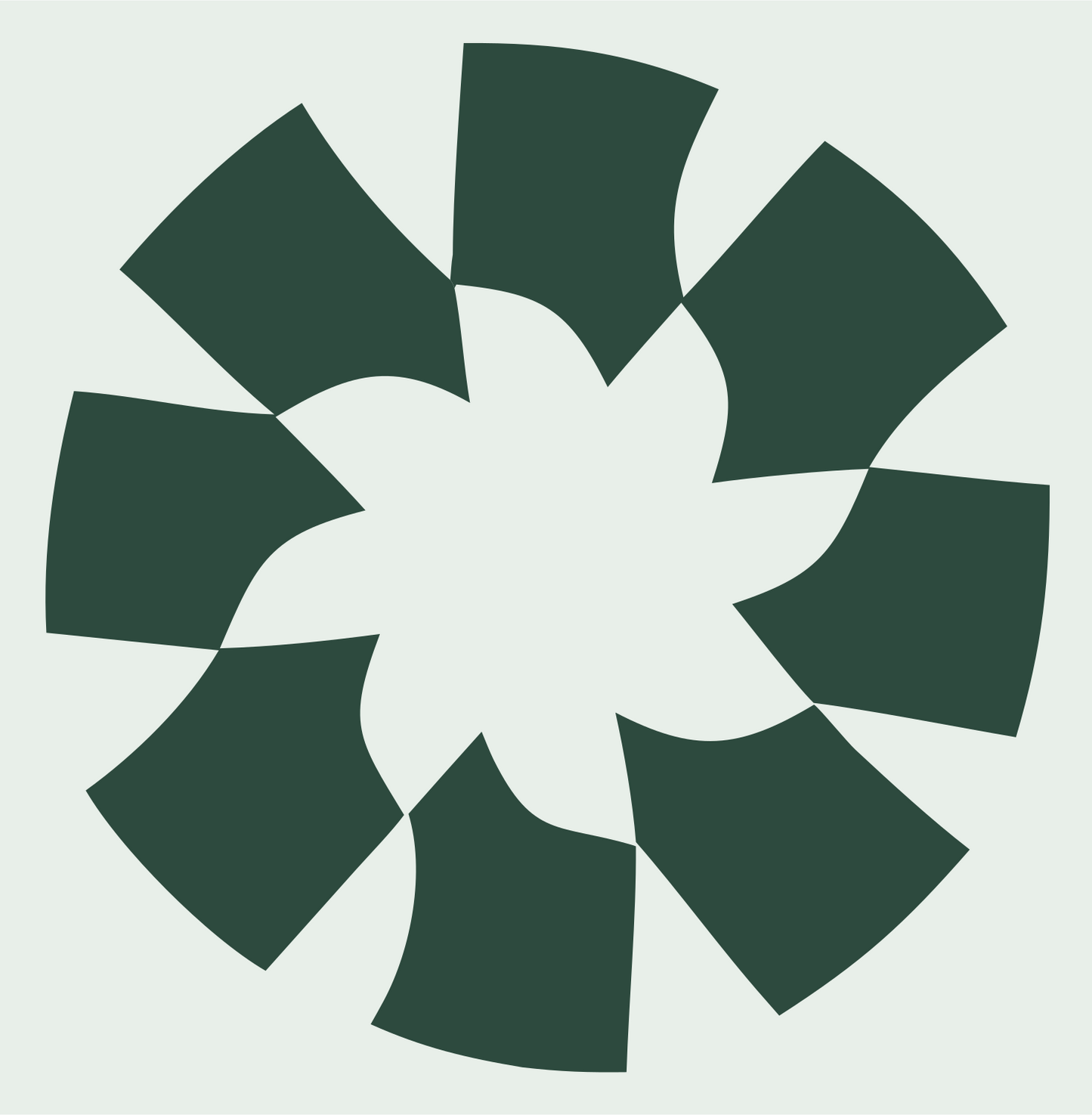 Rotating Blade Daisy Logo #e8efe9/#2d4a3e
