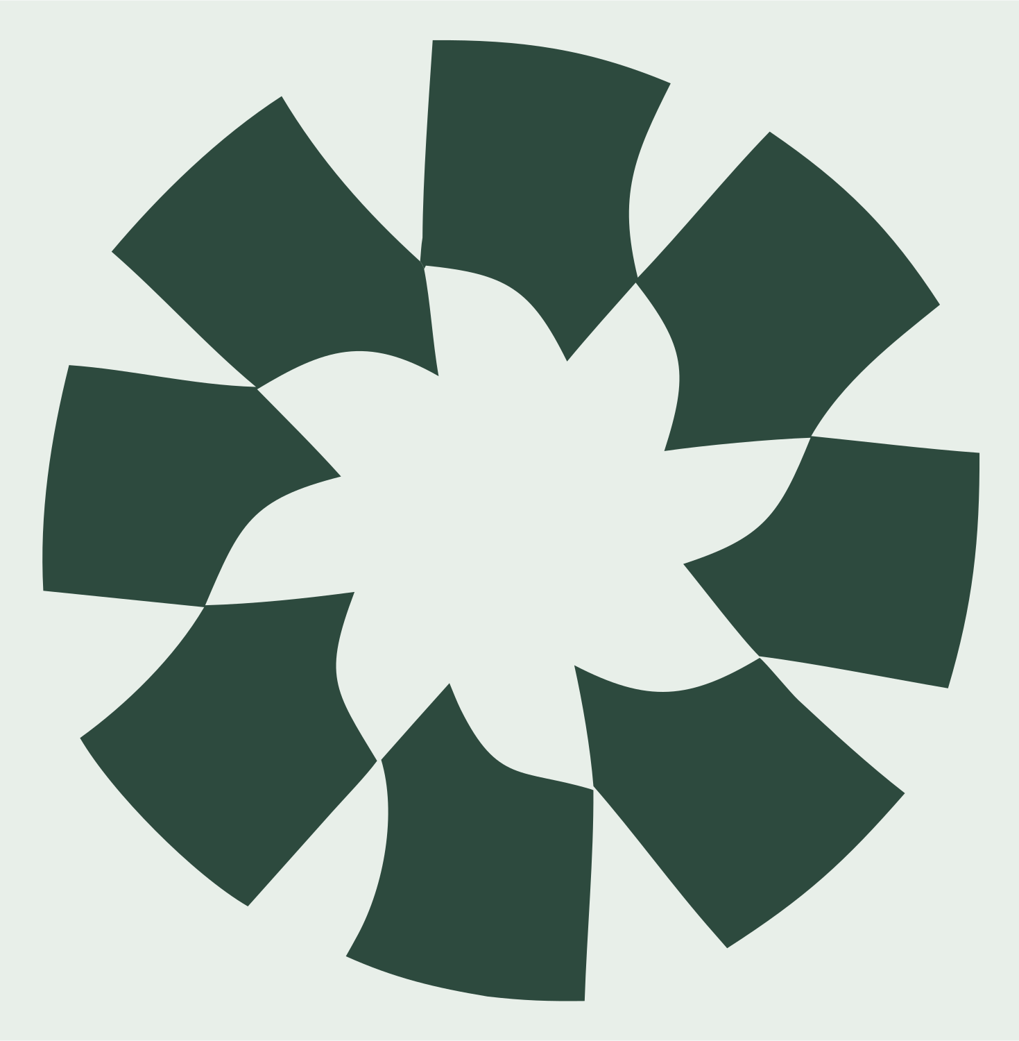 Rotating Blade Daisy Logo #e8efe9/#2d4a3e
