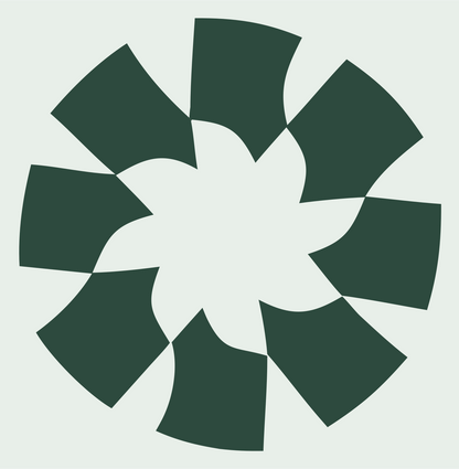 Rotating Blade Daisy Logo #e8efe9/#2d4a3e