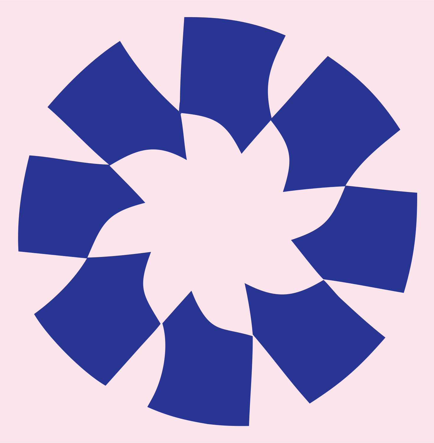 Rotating Blade Daisy Logo #fce4ec/#283593