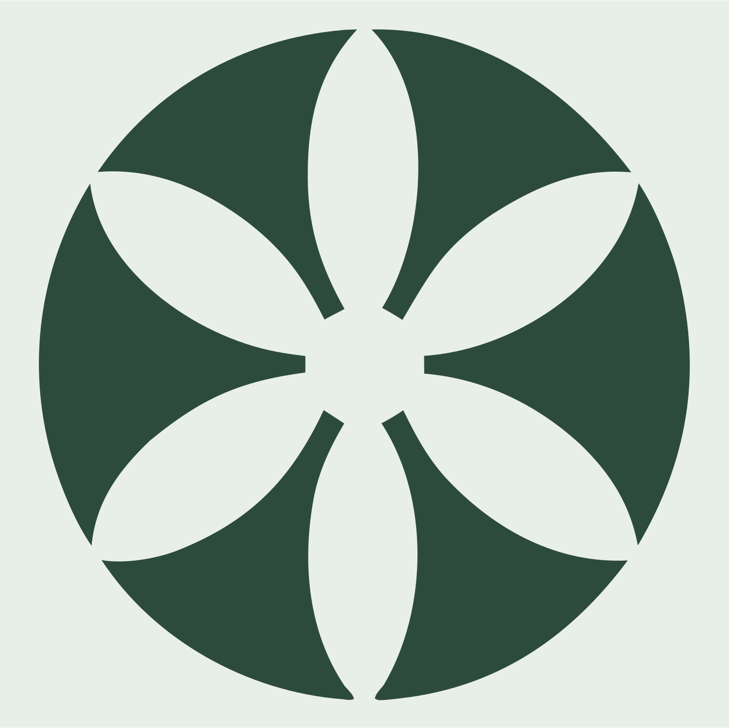 Eight Petal Daisy Circle Logo #e8efe9/#2d4a3e