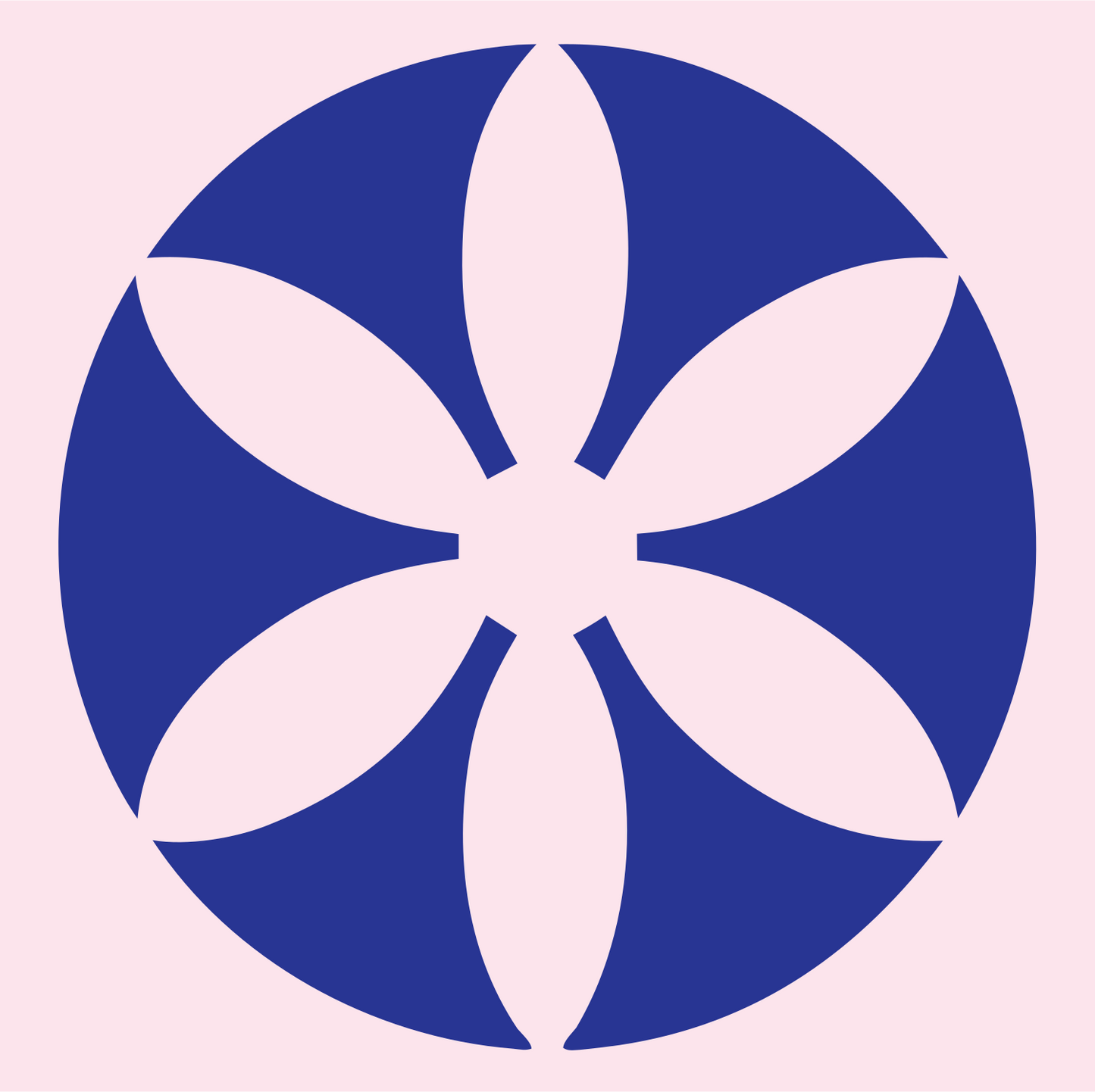 Eight Petal Daisy Circle Logo #fce4ec/#283593