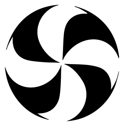 Swirl Petal Vortex Logo #ffffff/#000000