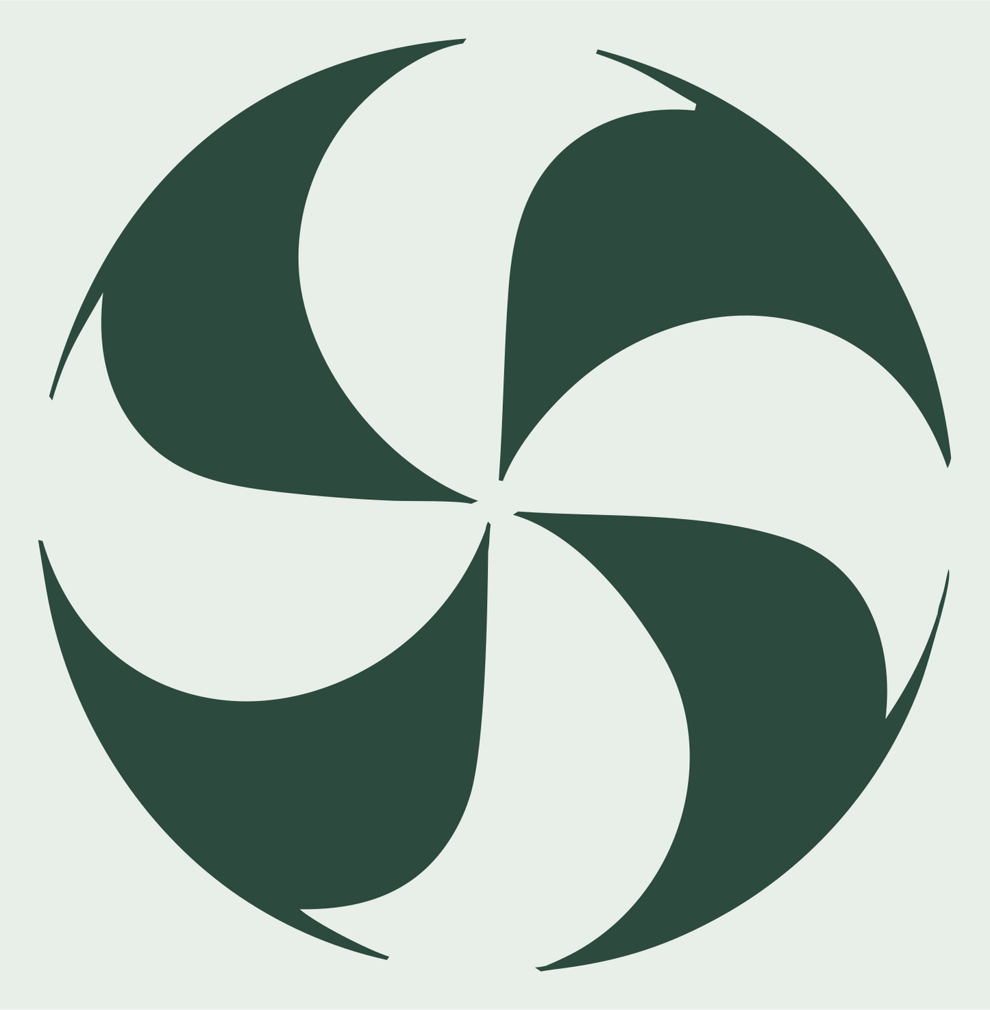 Swirl Petal Vortex Logo #e8efe9/#2d4a3e