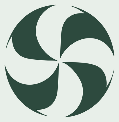 Swirl Petal Vortex Logo #e8efe9/#2d4a3e