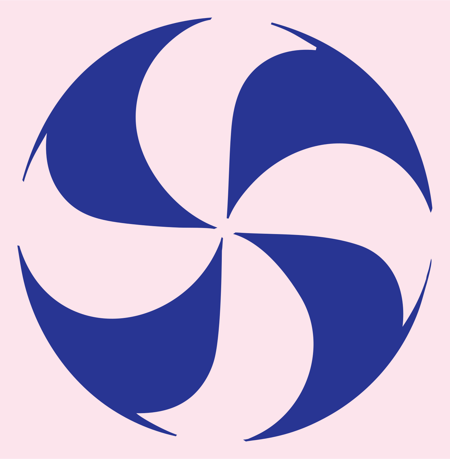 Swirl Petal Vortex Logo #fce4ec/#283593