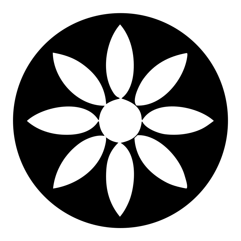 Eight Petal Flower Circle Logo