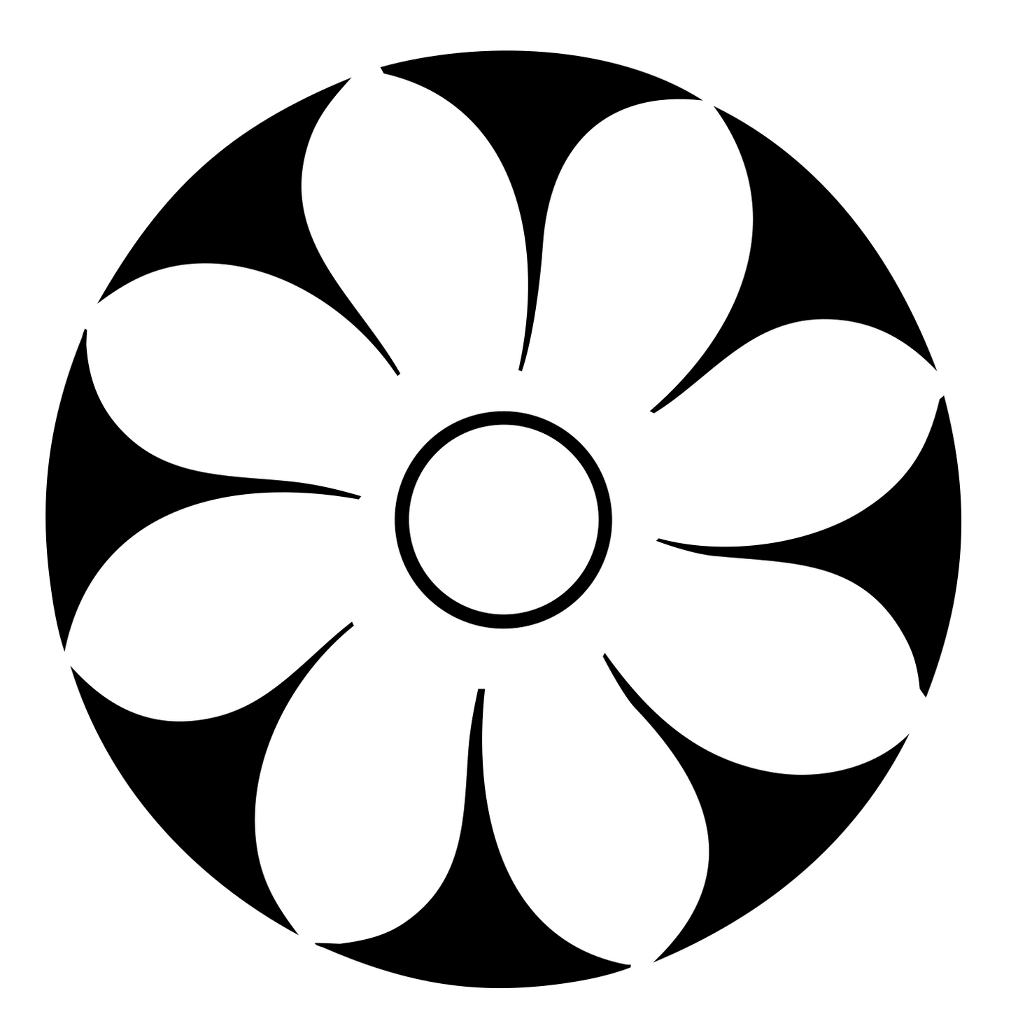 Daisy Disc Negative Space Logo #ffffff/#000000