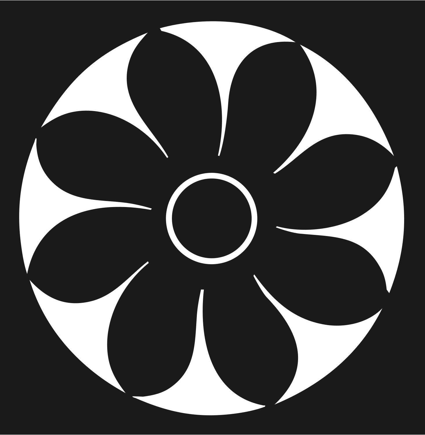 Daisy Disc Negative Space Logo #1a1a1a/#ffffff