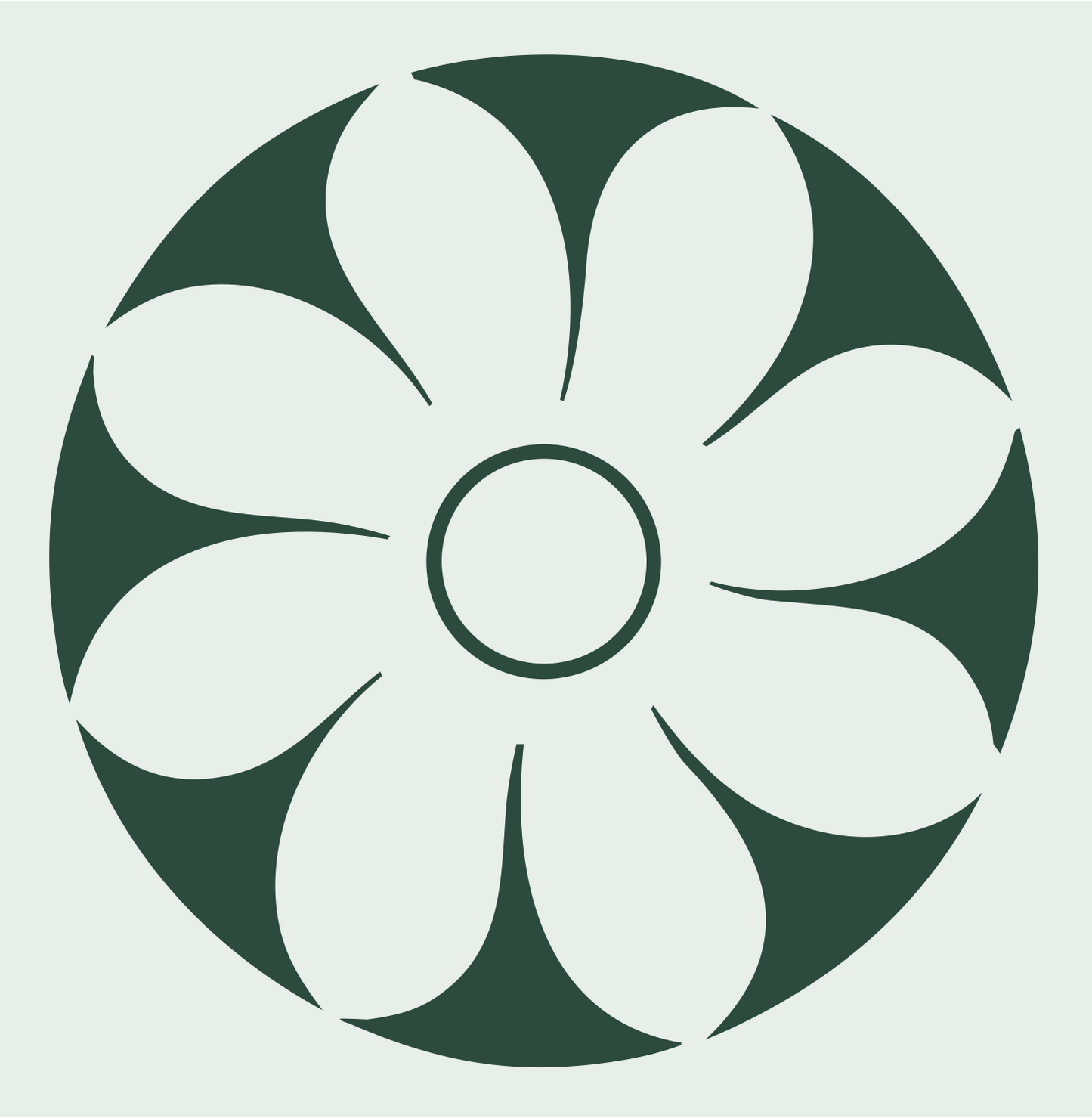 Daisy Disc Negative Space Logo #e8efe9/#2d4a3e