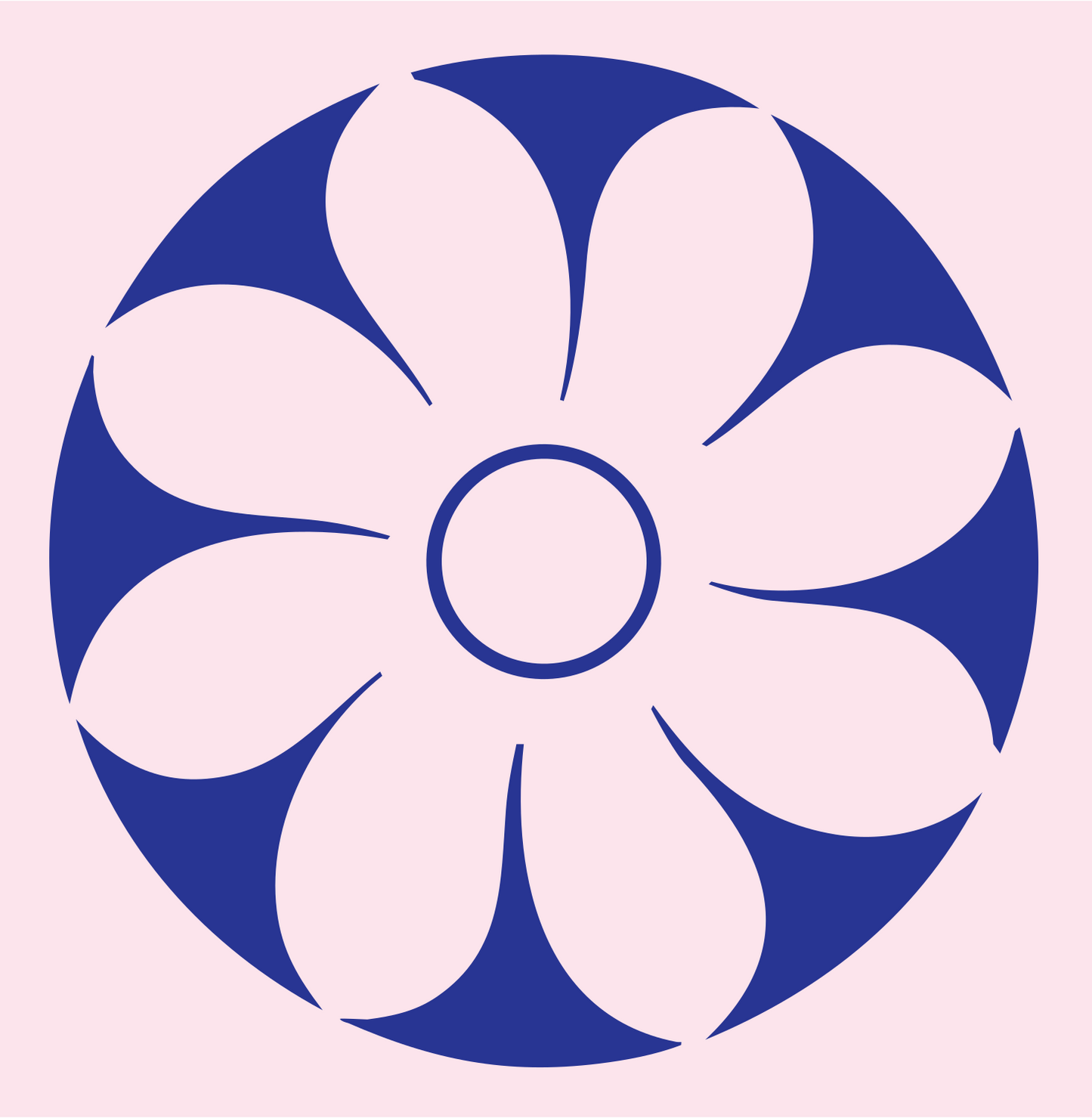 Daisy Disc Negative Space Logo #fce4ec/#283593