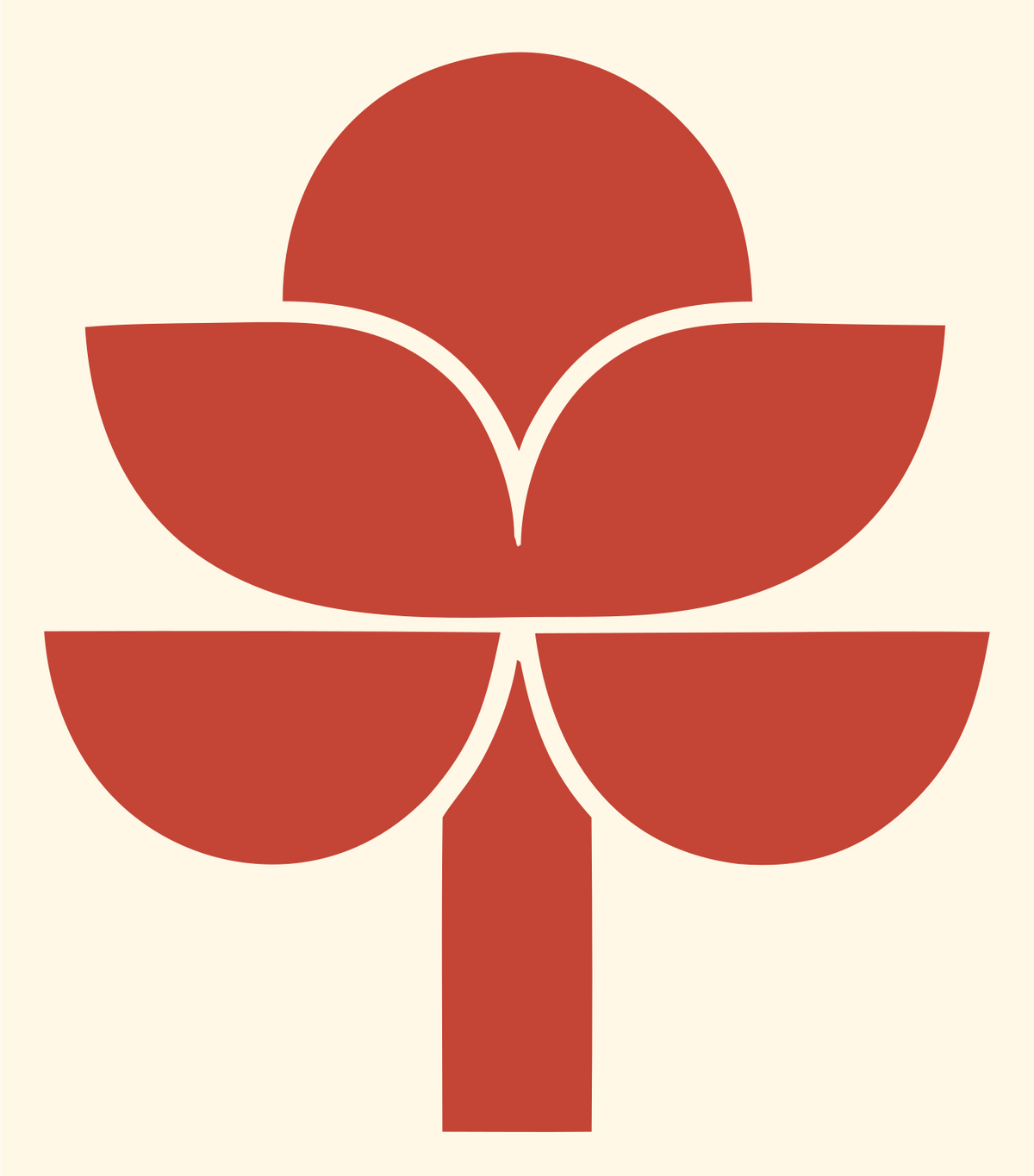 Brutalist Orchid Tree Logo #fff8e7/#c44536