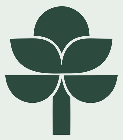 Brutalist Orchid Tree Logo #e8efe9/#2d4a3e