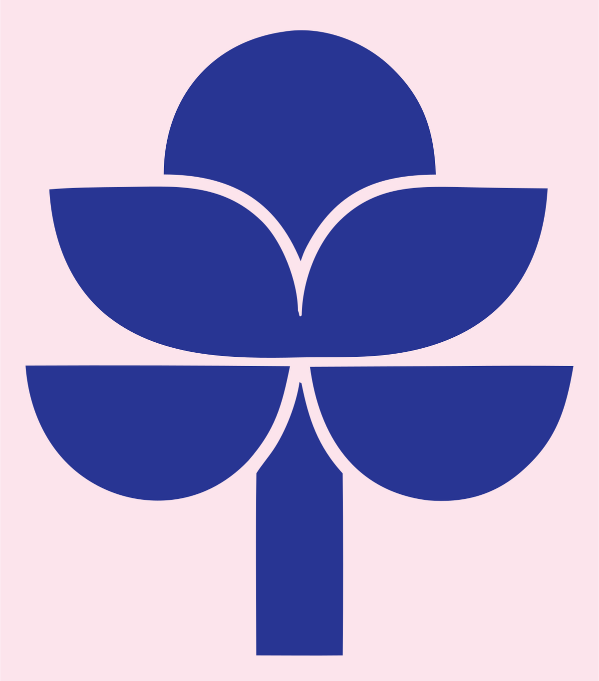 Brutalist Orchid Tree Logo #fce4ec/#283593