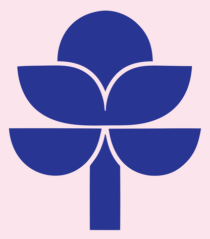 Brutalist Orchid Tree Logo #fce4ec/#283593