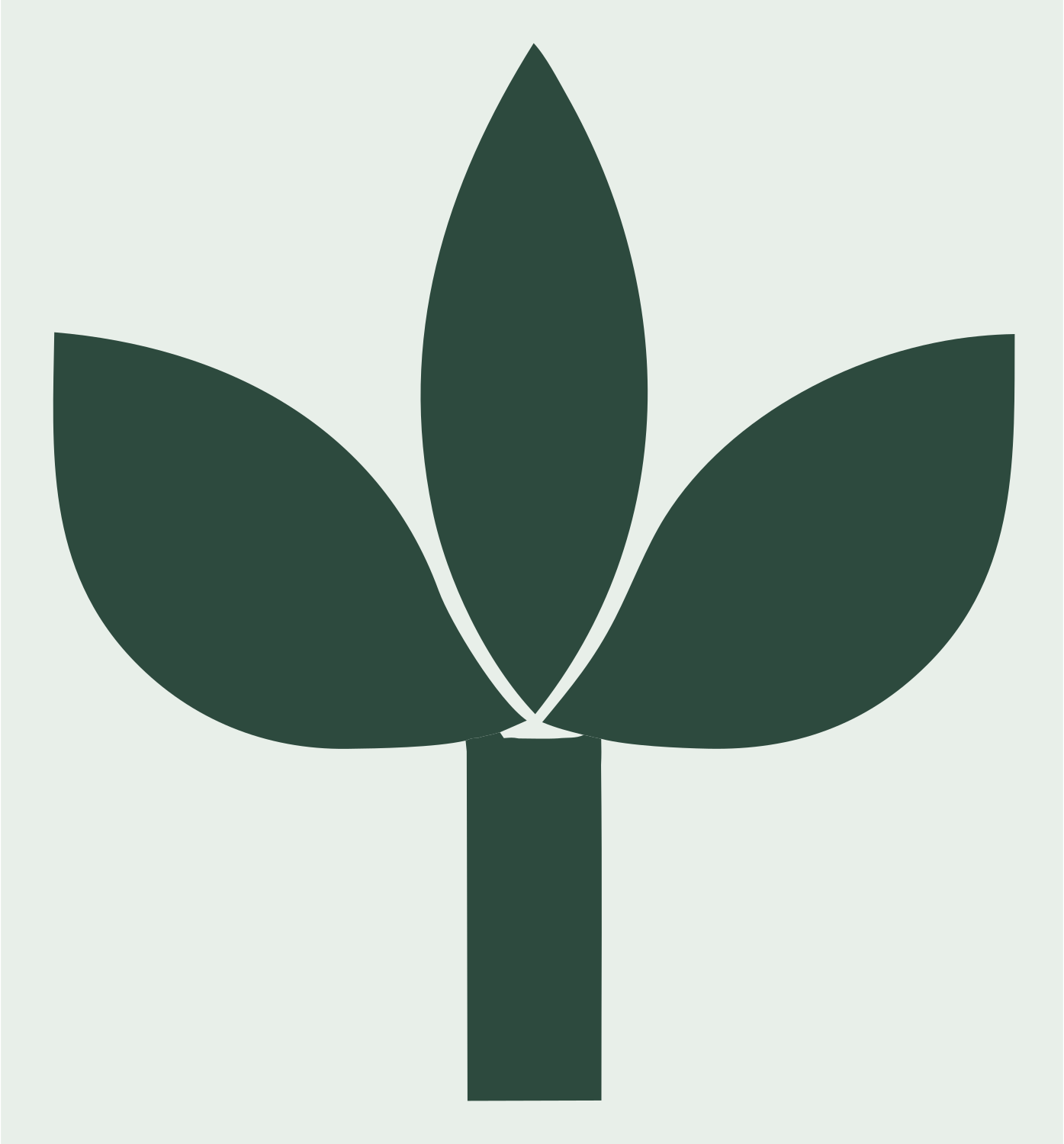 Three Petal Plant Logo #e8efe9/#2d4a3e