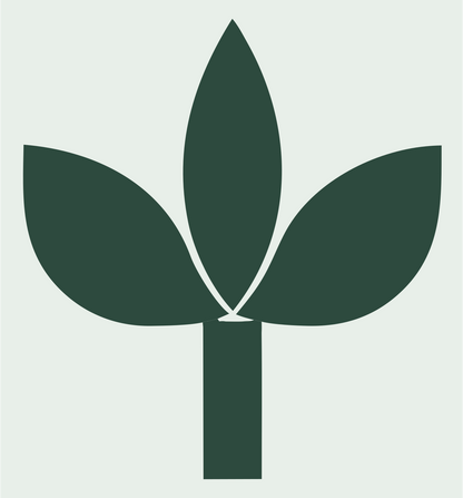 Three Petal Plant Logo #e8efe9/#2d4a3e