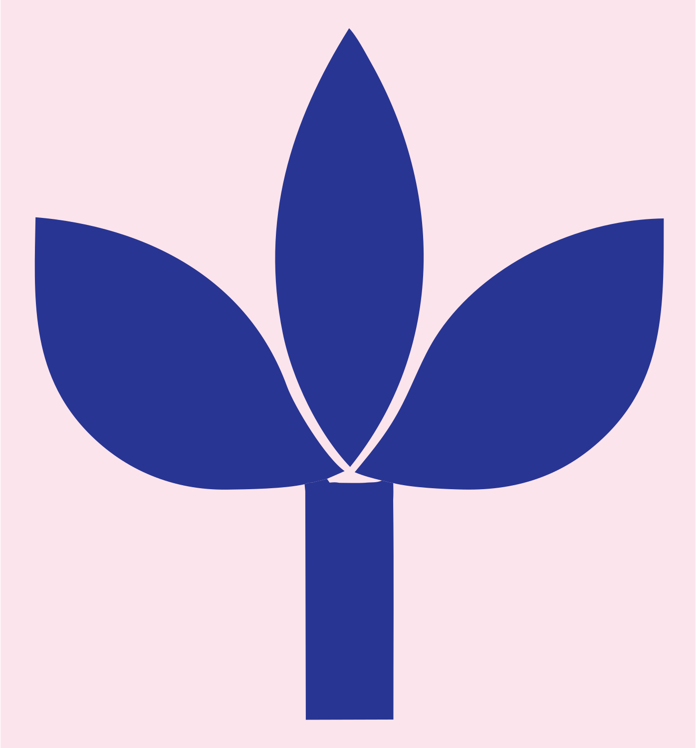 Three Petal Plant Logo #fce4ec/#283593