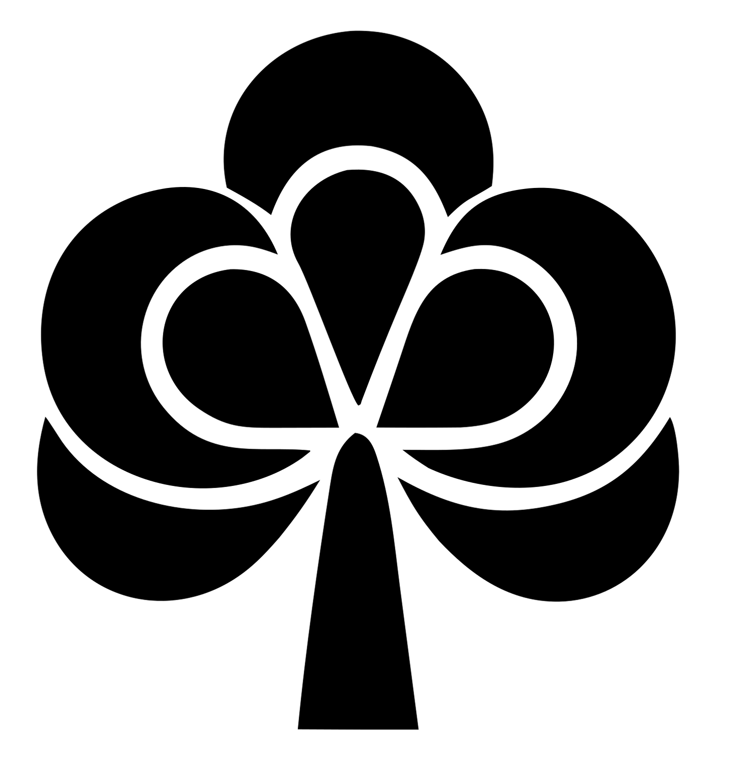 Clover Club Suit Logo #ffffff/#000000
