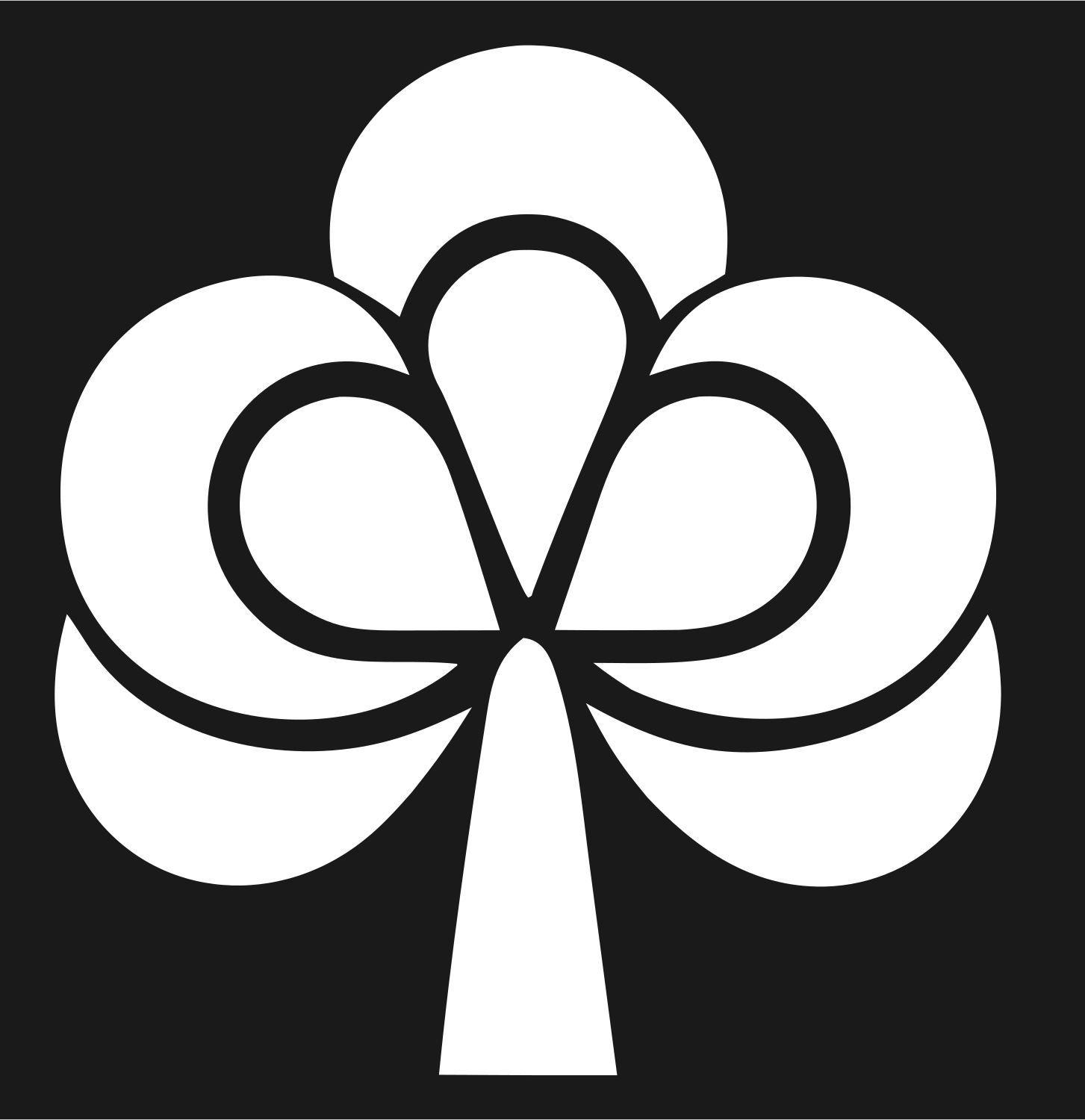 Clover Club Suit Logo #1a1a1a/#ffffff