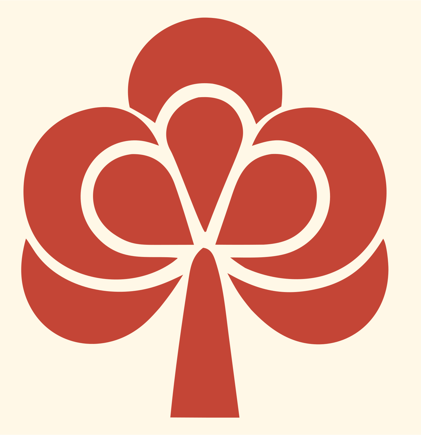 Clover Club Suit Logo #fff8e7/#c44536