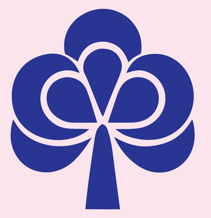 Clover Club Suit Logo #fce4ec/#283593