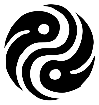 Tribal Flame Yin Yang Logo