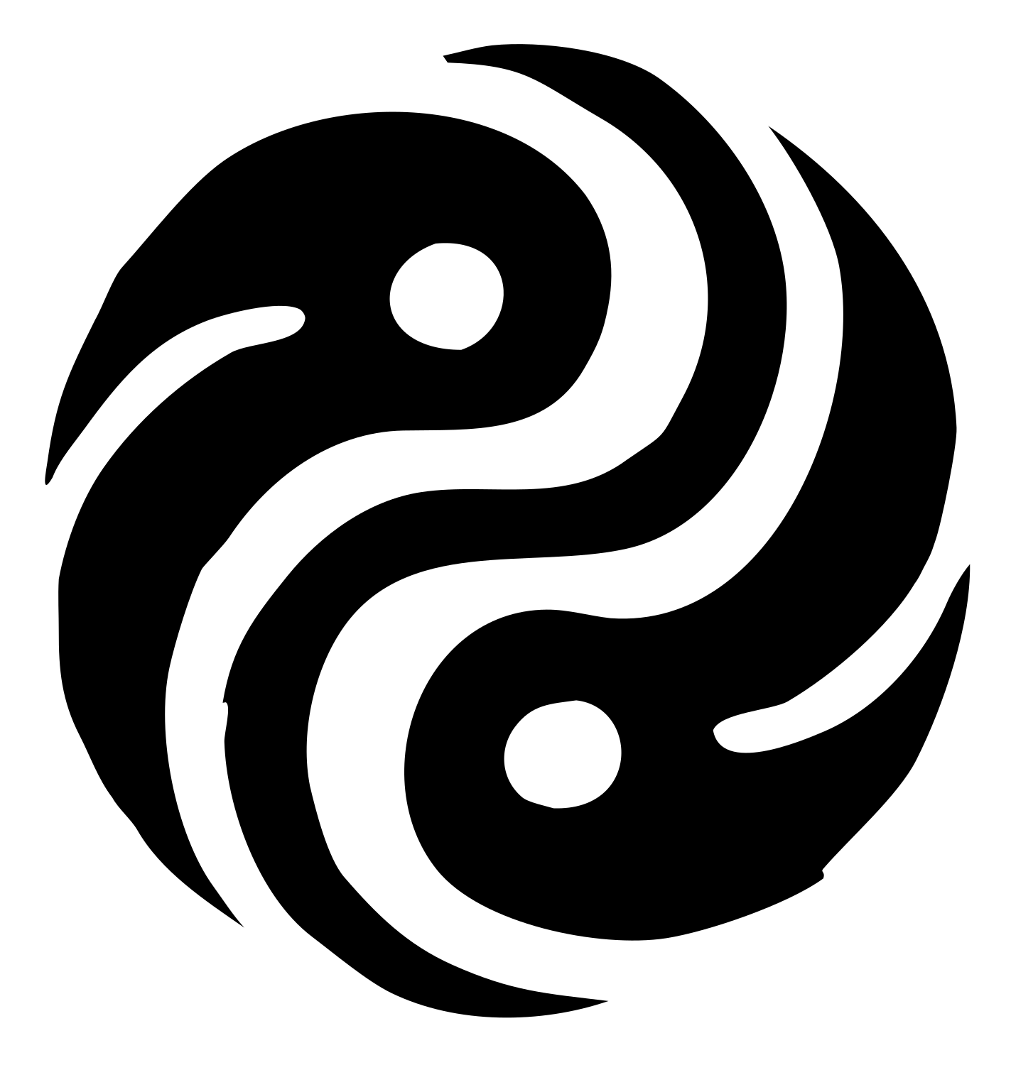 Tribal Flame Yin Yang Logo #ffffff/#000000