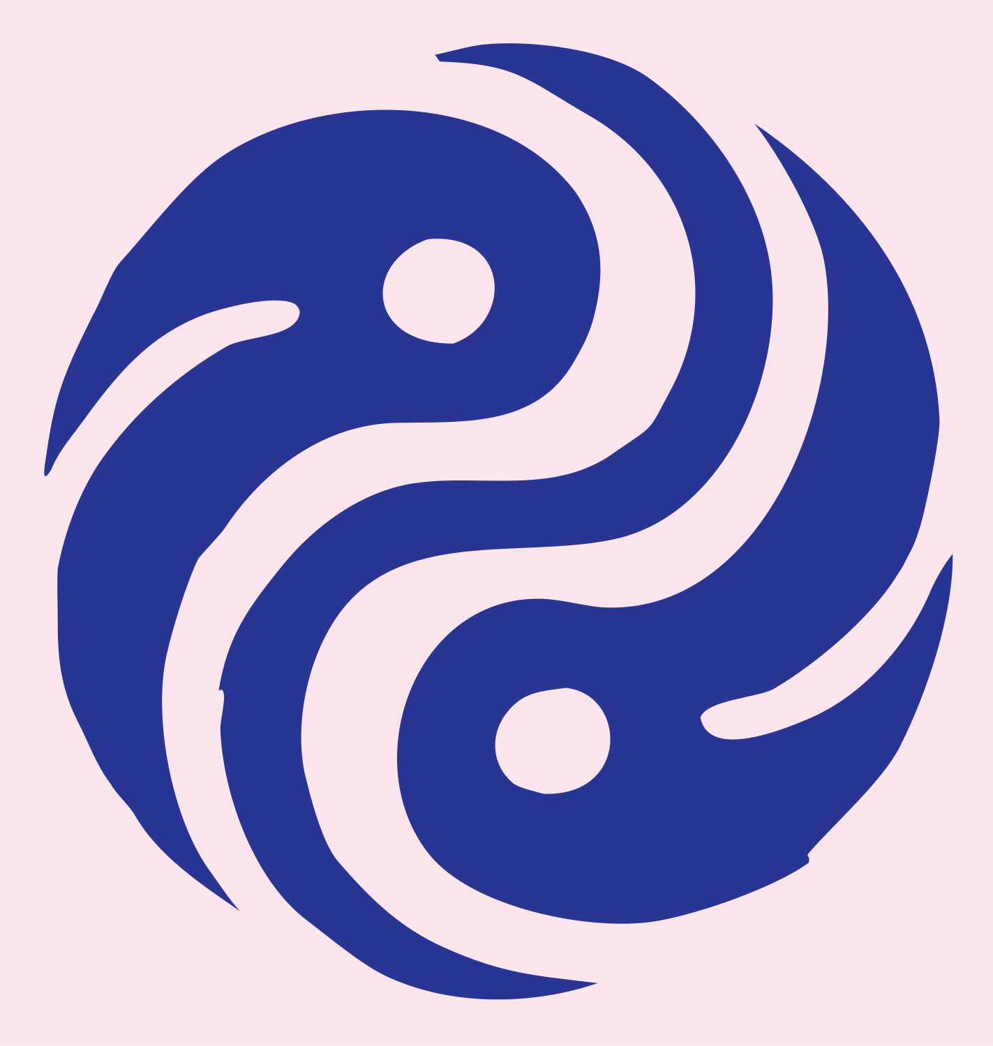 Tribal Flame Yin Yang Logo #fce4ec/#283593