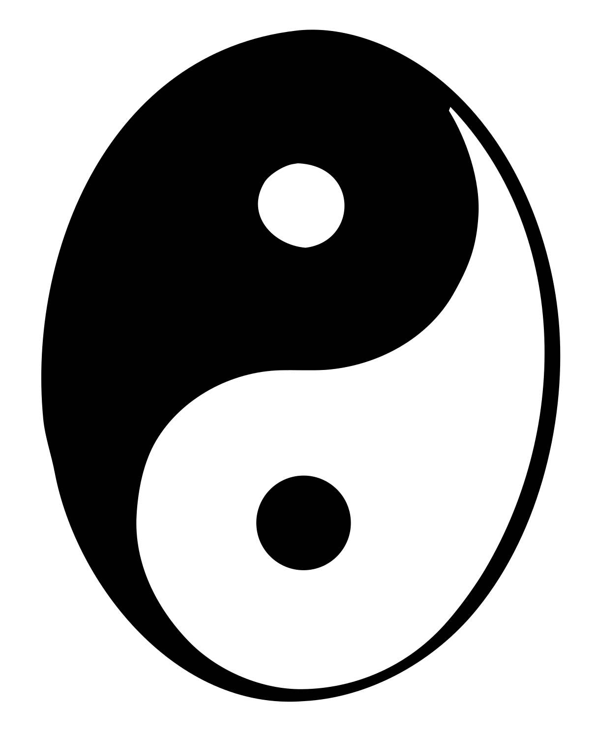 Hand-Drawn Yin Yang Logo #ffffff/#000000