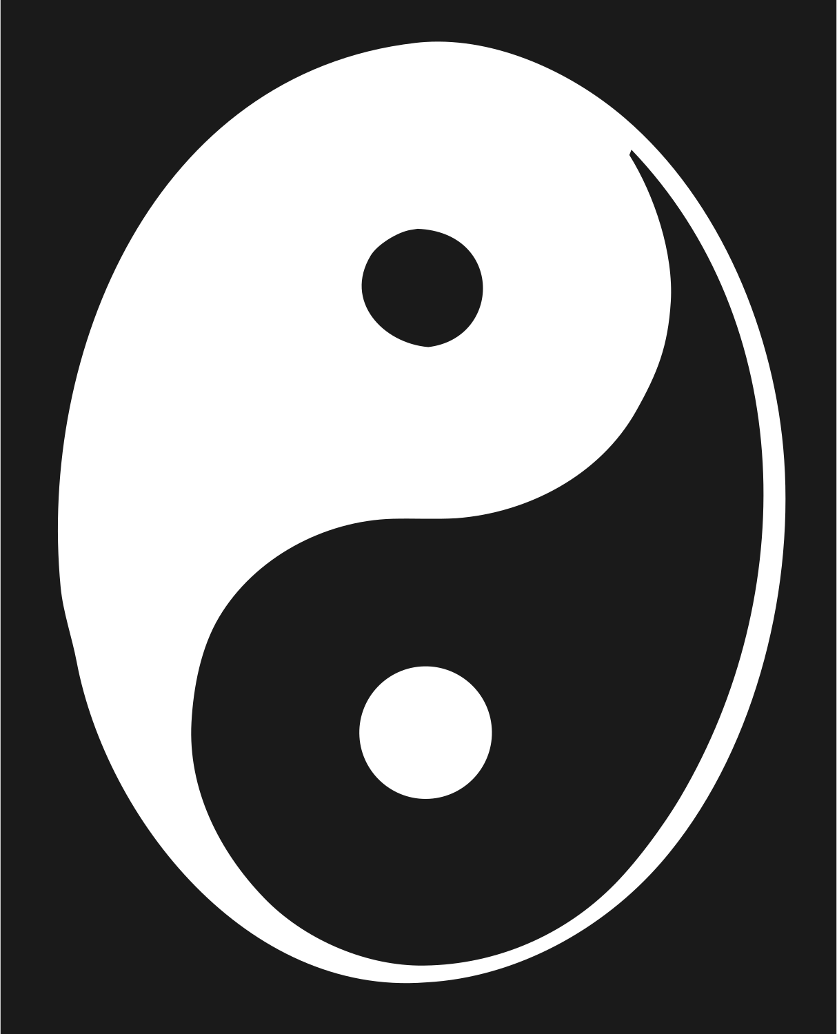 Hand-Drawn Yin Yang Logo #1a1a1a/#ffffff
