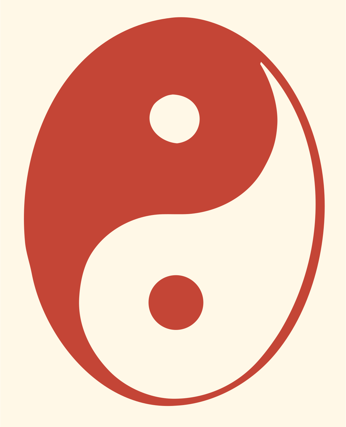 Hand-Drawn Yin Yang Logo #fff8e7/#c44536
