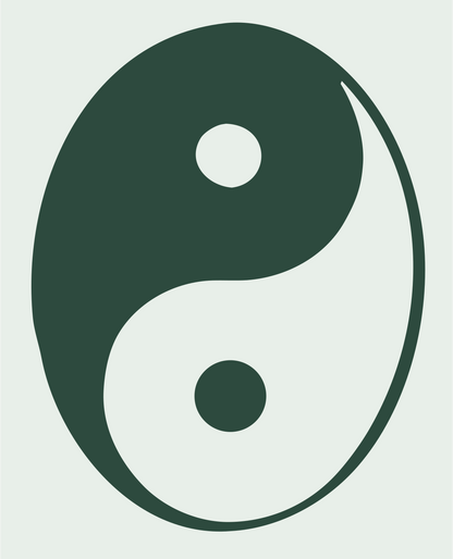 Hand-Drawn Yin Yang Logo #e8efe9/#2d4a3e