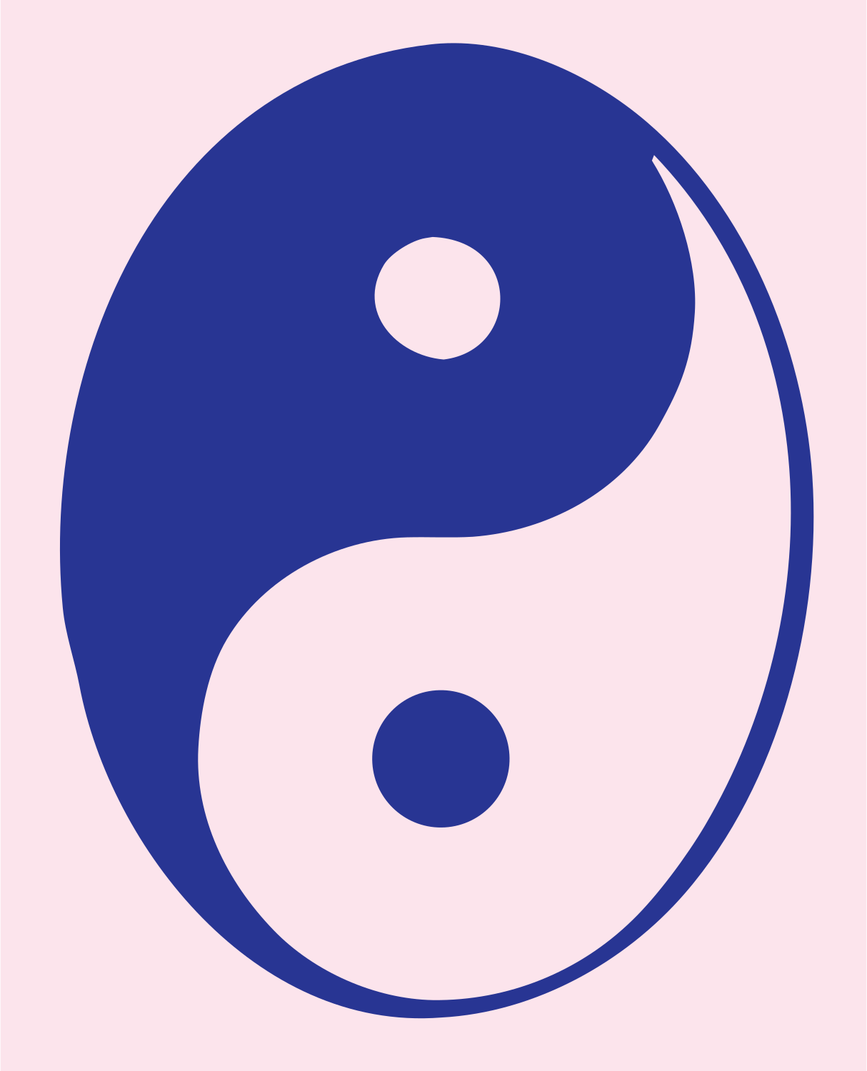 Hand-Drawn Yin Yang Logo #fce4ec/#283593