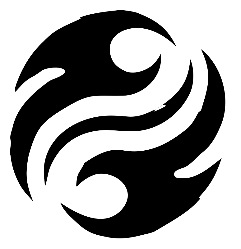 Brushstroke Swirl Yin Yang Logo