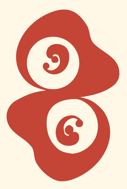Spiral Eye Yin Yang Logo #fff8e7/#c44536