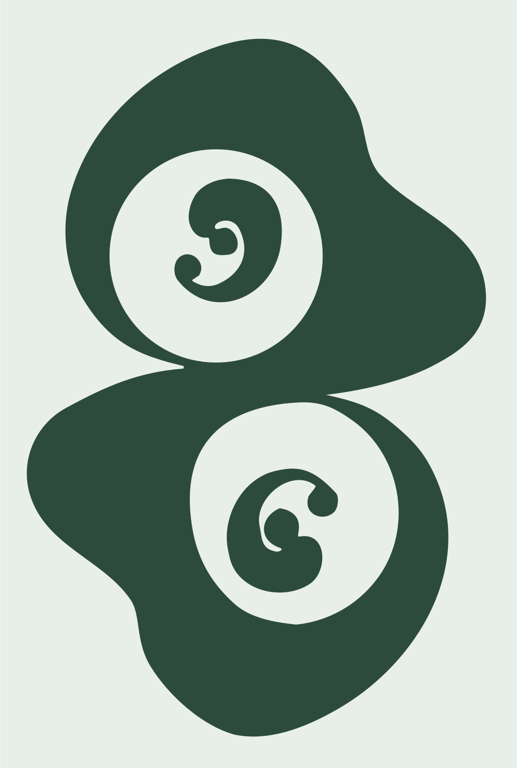 Spiral Eye Yin Yang Logo #e8efe9/#2d4a3e