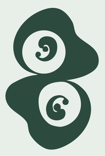 Spiral Eye Yin Yang Logo #e8efe9/#2d4a3e