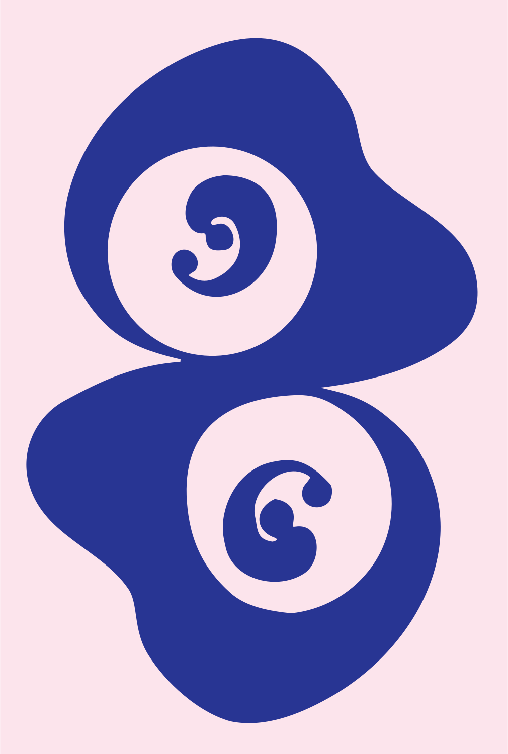 Spiral Eye Yin Yang Logo #fce4ec/#283593