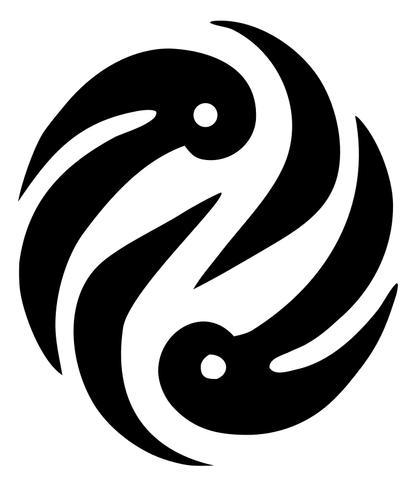 Twin Birds Yin Yang Logo