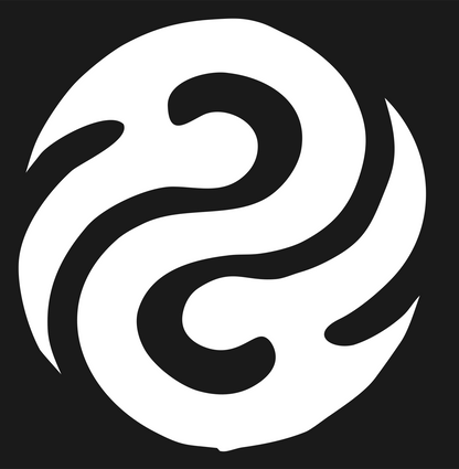 Flowing Curves Yin Yang Logo #1a1a1a/#ffffff