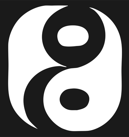Rounded Square Yin Yang Logo #1a1a1a/#ffffff