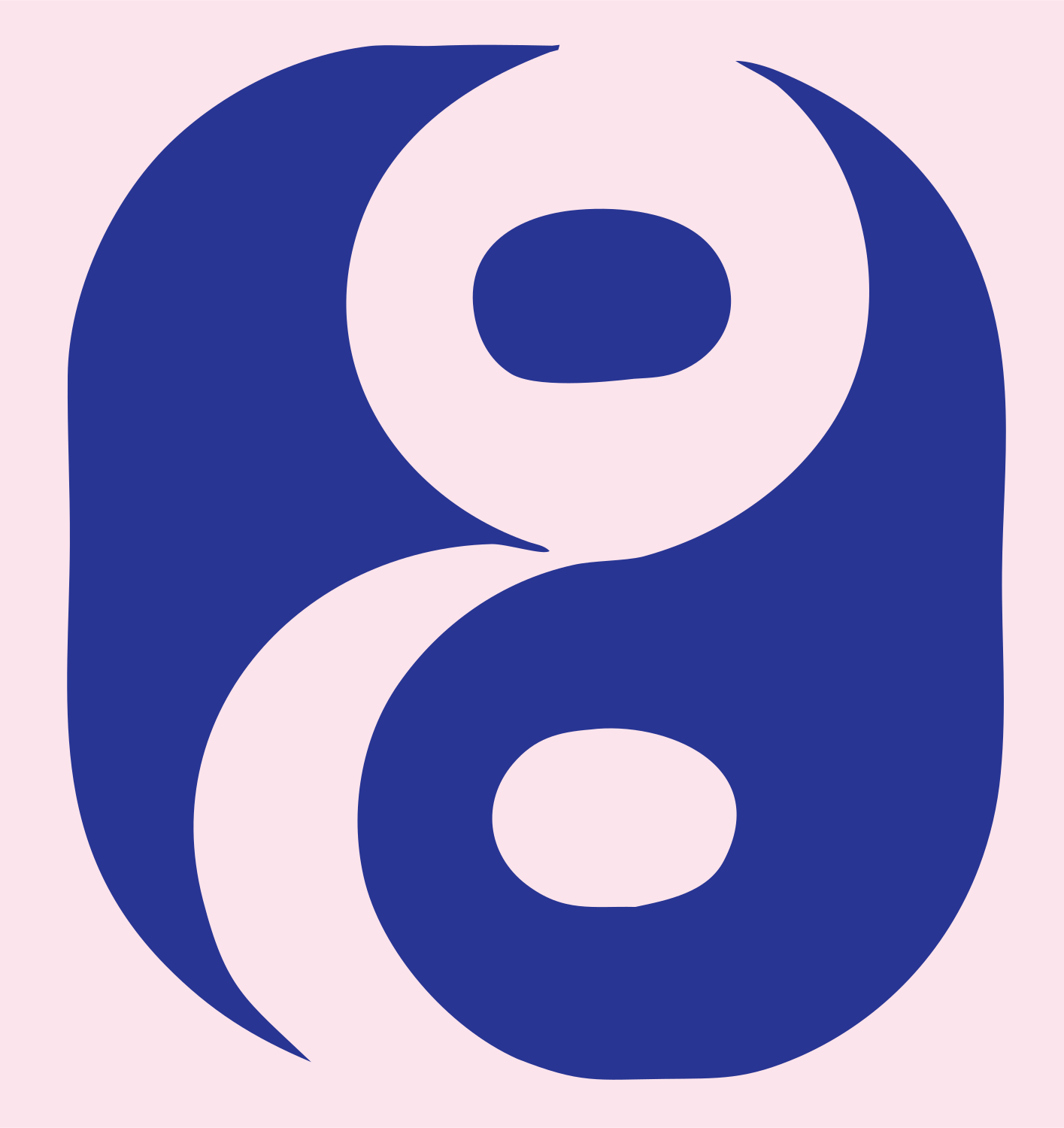 Rounded Square Yin Yang Logo #fce4ec/#283593